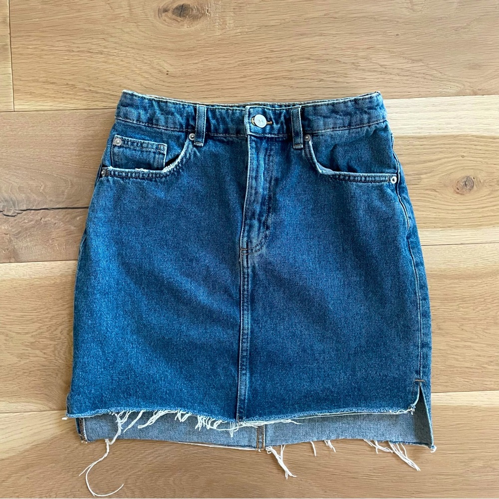 H&M High Low Hem Denim Skirt